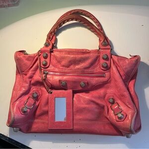 Pink balenciaga city bag large